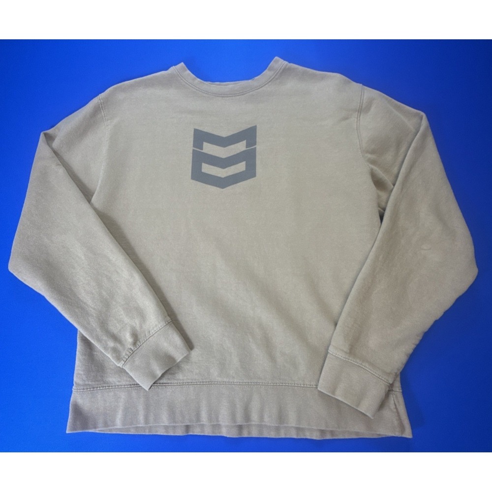 MTN OPS Sweatshirt Mens Small Beige Crewneck Logo Military Style Hiking